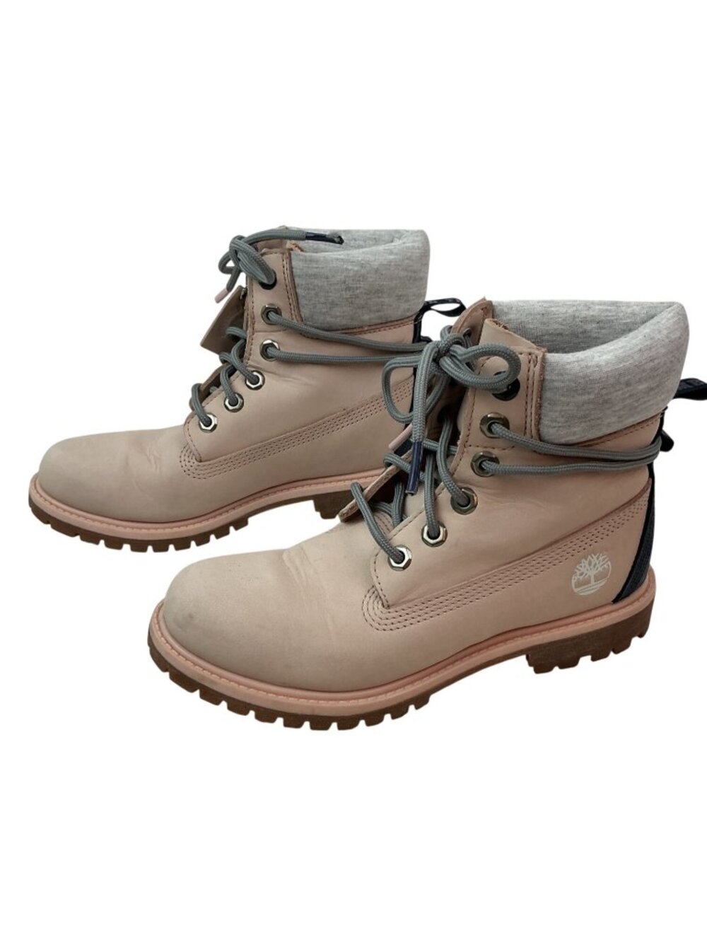New Timberland Pink Premium Leather Waterproof Lace Ankle Boots Womens 6.5